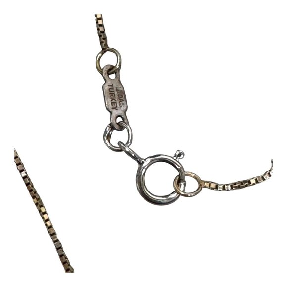 Vintage Midas Turkey 1/10 14K Gold Over Sterling Cross Coin Pendant Necklace 16" - Picture 3 of 10